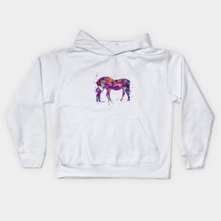 Little boy and horse Kids Hoodie